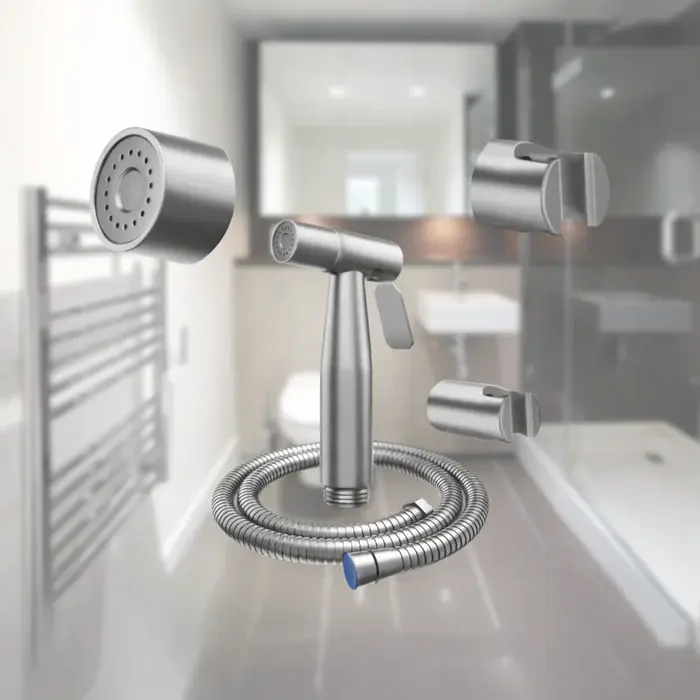 Stainless Steel Muslim Shower Set Silver - Image 2